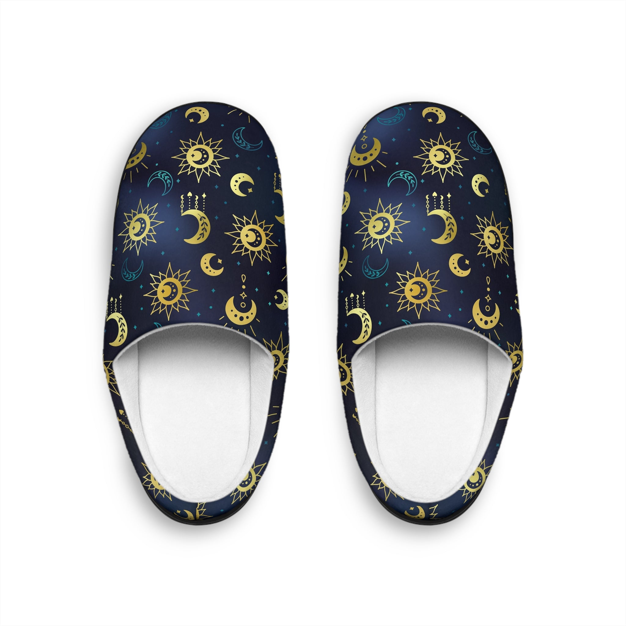 Bohemian Moon Women's Indoor Slippers — Cozy Night Sky Pattern