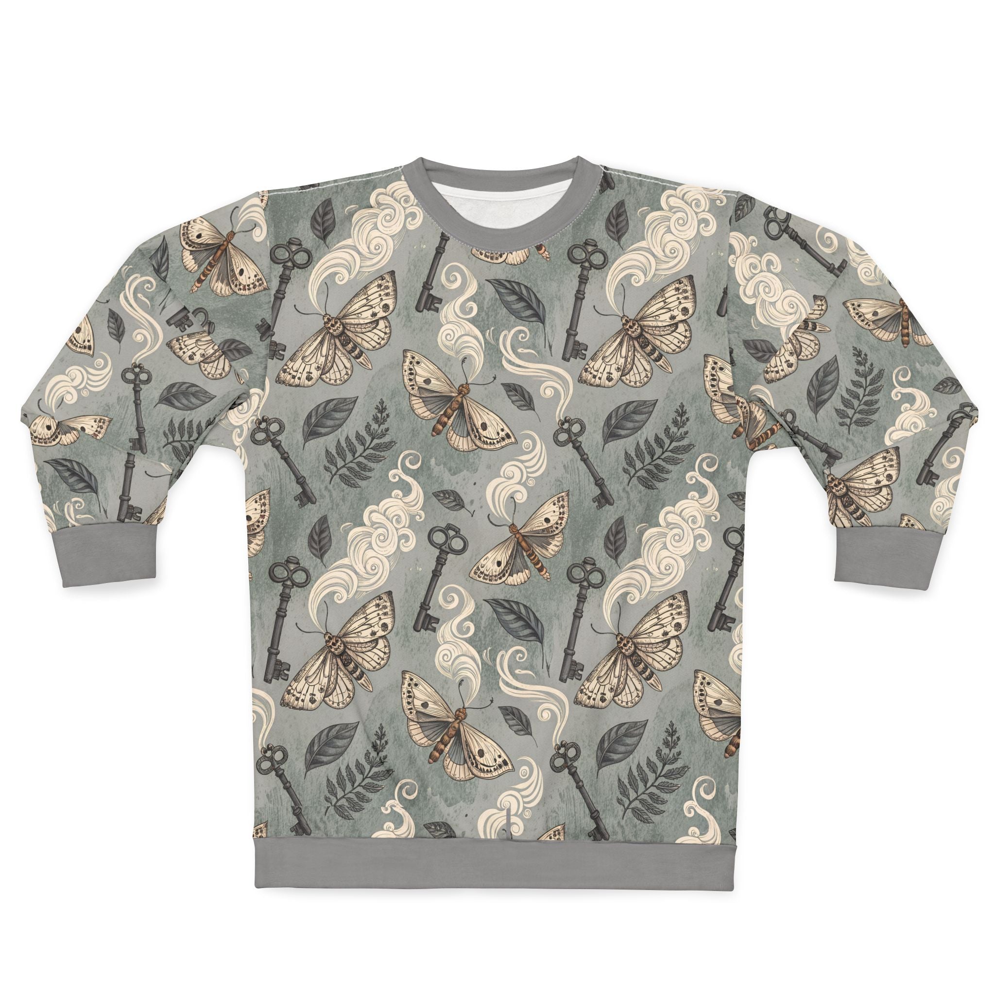 Moth & Vintage Key All-Over Print Sweatshirt