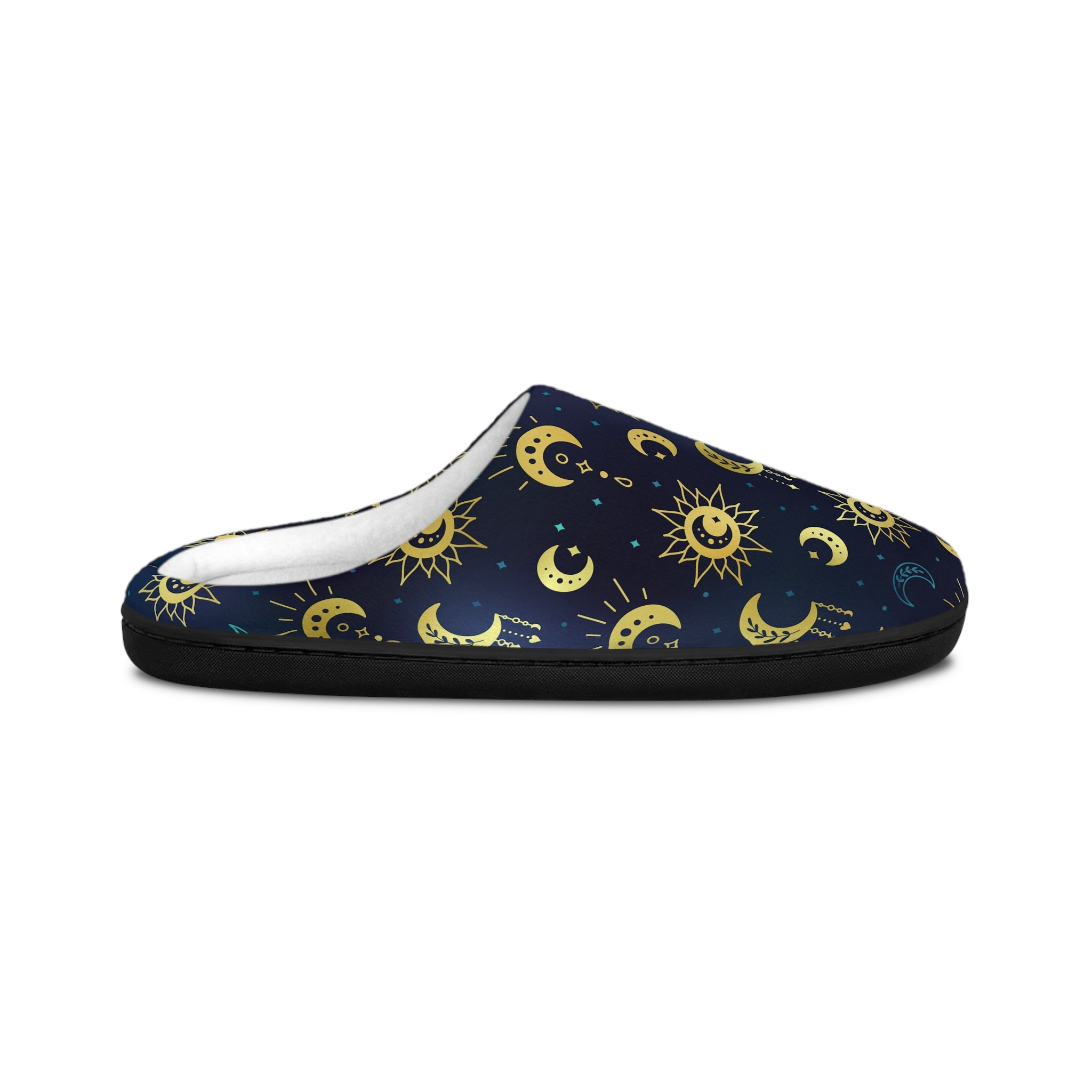 Bohemian Moon Women's Indoor Slippers — Cozy Night Sky Pattern