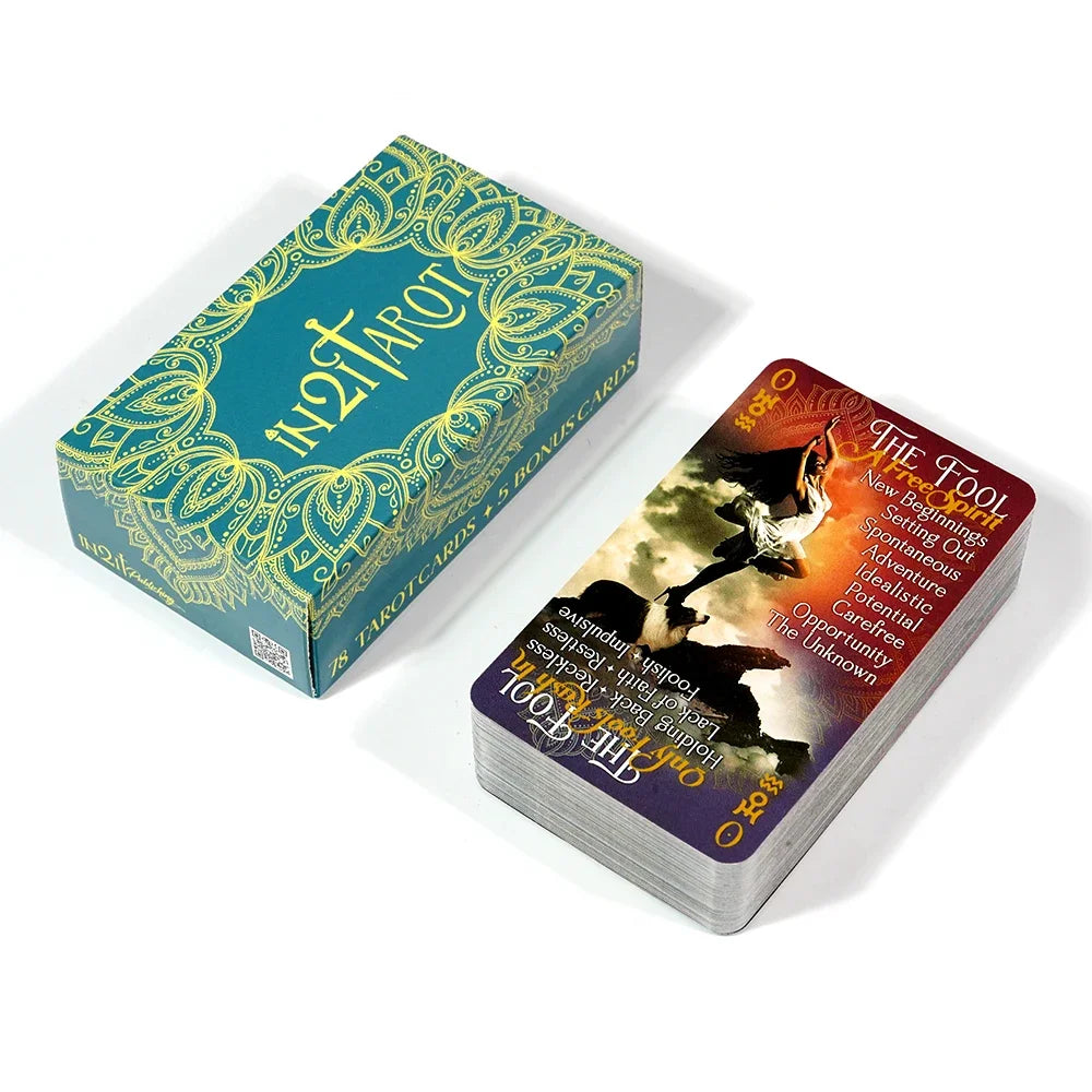 iN2IT Tarot Deck with Keywords 78 Tarot Cards Oracle Cards Tarot Card Deck For Beginners Learning Tarot Deck with Meanings